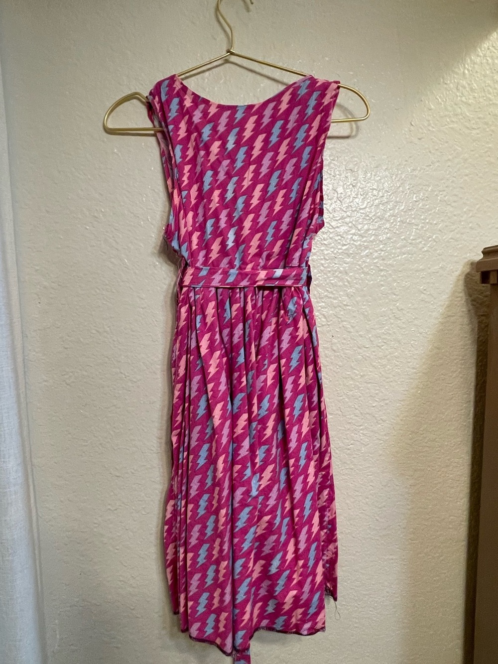 Pink Lightning Bolt Midi Dress